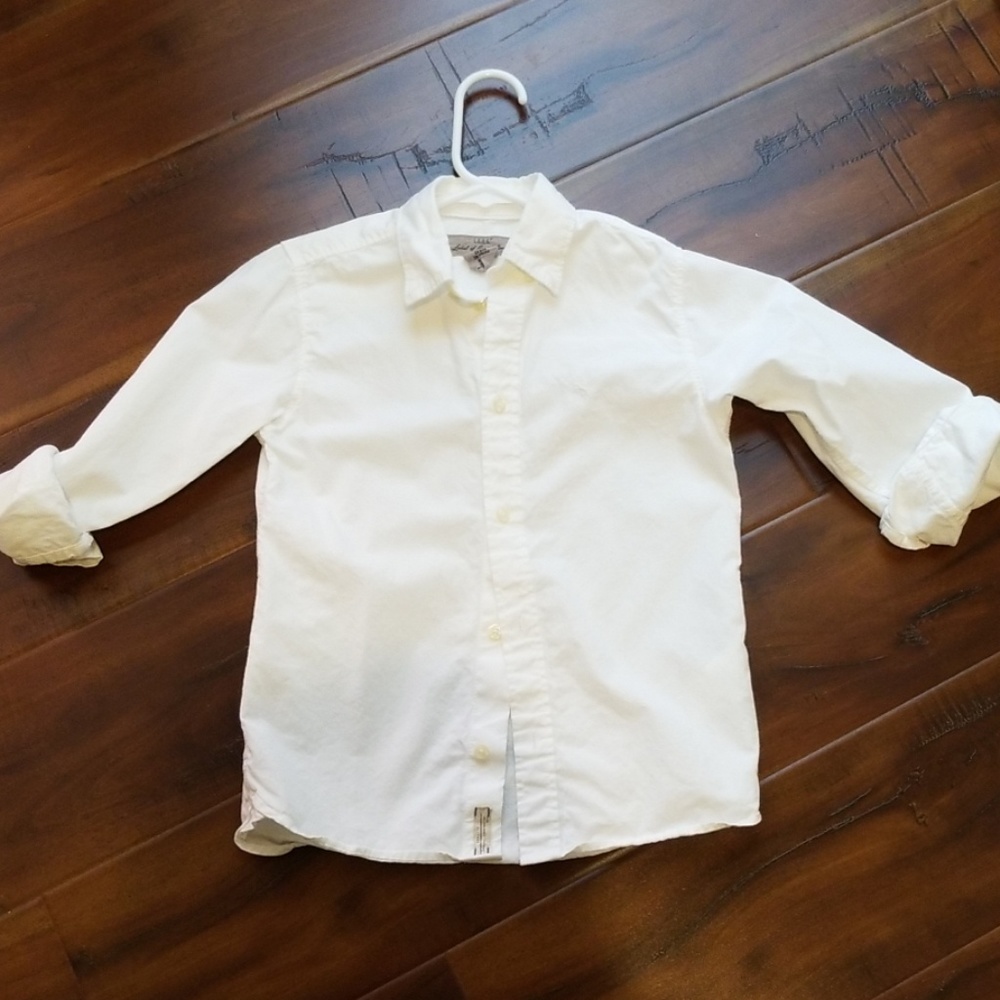 H & M boy long sleeve button up shirt sz 6-7